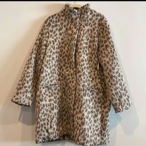 Faux fur cheetah print coat